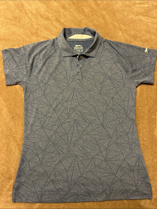 Slazenger Tops - Slazenger Golf Blue Heathered Geometric Polo, Size XS